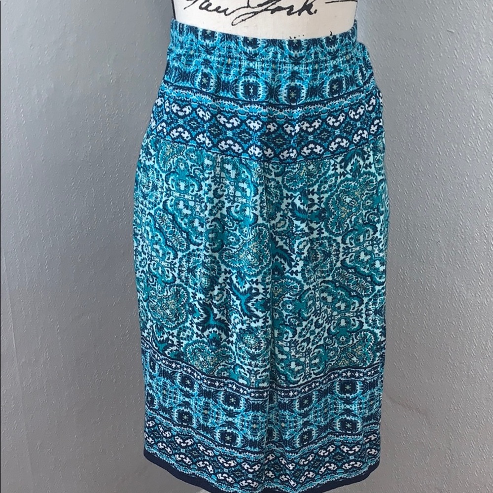 Aqua print skirt